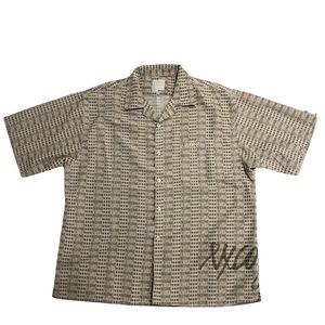 Exco Jeans for Life AOP Spell out Short sleeve top Dress shirt tan & brown XL 🤎